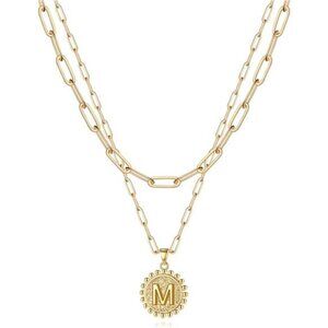 Yoosteel Gold Initial Necklaces for Women, 14K Gold Plated Dainty Layering